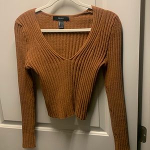 Forever 21 Brown Crop Sweater- LG